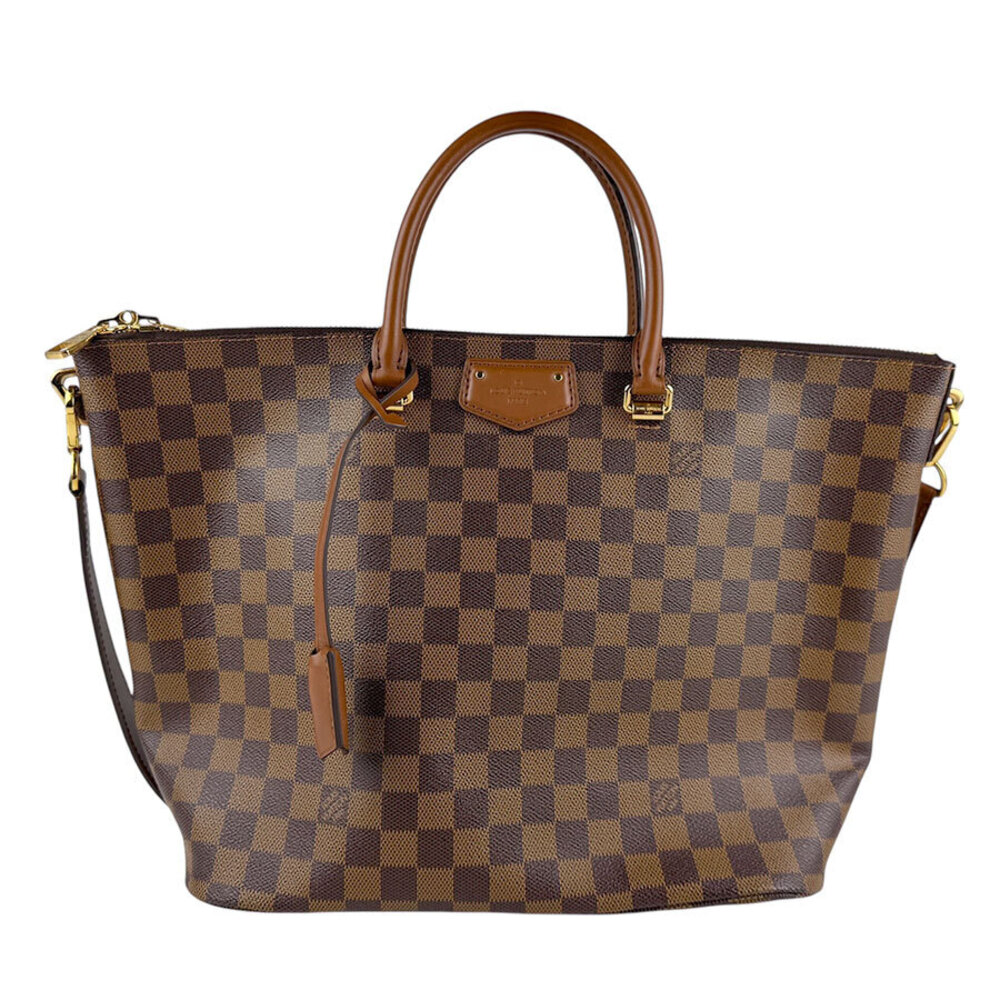 Louis Vuitton 2way Shoulder Bag Damier Belmont Canvas Brown Gold